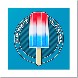 Red, blue and white popsicle Posters and Art